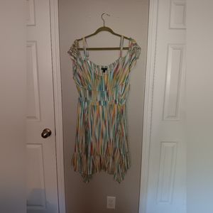 Torrid Rainbow Striped Skater Dress
